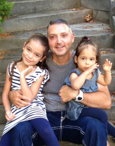 Michael Chiariello with his two daughters