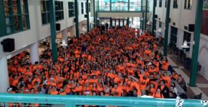 crowd in orange